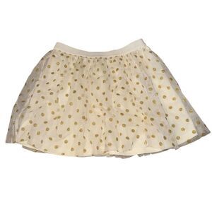 Kid's Ten Sixty Sherman Girls Cream and Gold Polka Dot Tutu Skirt